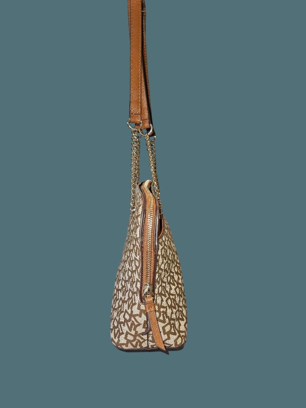 DKNY Logo Monogram Top Zip Chain Shoulder Bag - Picture 8 of 15